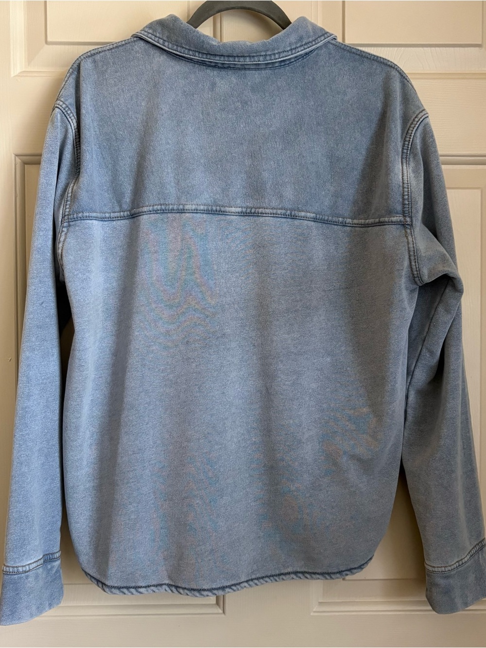 BeachLunchLounge Cotton Soft Denim Look Button-Up Shirt Jacket Shacket - Picture 6 of 11